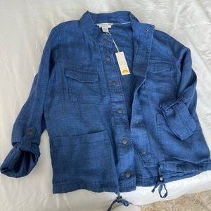 Royal Blue 100% Linen Jacket NWT